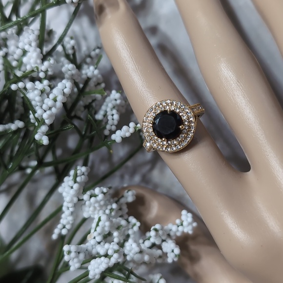 Charter Club Gold Jet Halo Ring Size 6.5 NWT - Picture 1 of 13